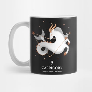 Capricorn Constellation Zodiac Series - White version Mug